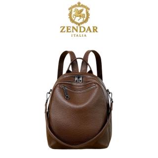 【ZENDAR】台灣總代理 限量1折 頂級超柔軟小牛皮後背包 芮恩系列 全新專櫃展示品(咖啡色)
