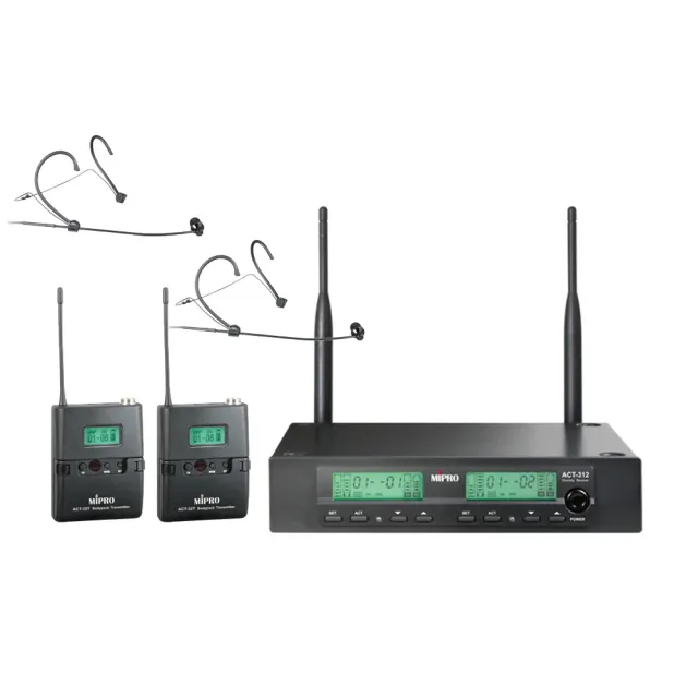 【MIPRO】ACT-312 類比雙頻道無線麥克風UHF (ACT-32H / MU80 配件六擇一)
