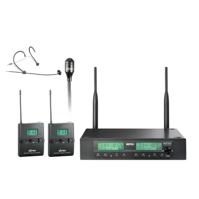 【MIPRO】ACT-312 類比雙頻道無線麥克風UHF (ACT-32H / MU80 配件六擇一)