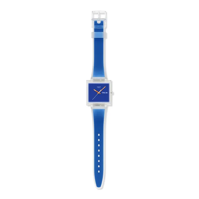 【SWATCH】WHAT IF...SEE THRU BLUE? 經典手錶/男錶/女錶/瑞士製造 SO38K701 (42mm)