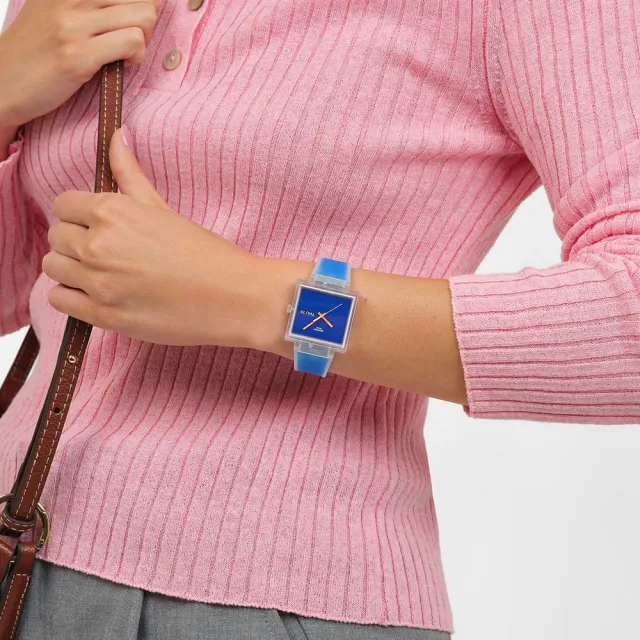 【SWATCH】WHAT IF...SEE THRU BLUE? 經典手錶/男錶/女錶/瑞士製造 SO38K701 (42mm)