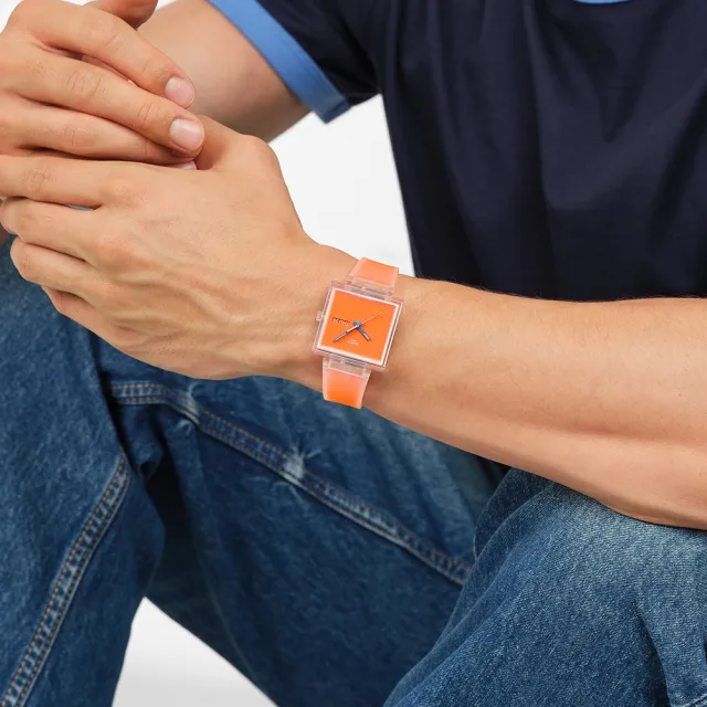 【SWATCH】WHAT IF...SEE THRU ORANGE? 經典手錶/男錶/女錶/瑞士製造 SO38K704 (42mm)