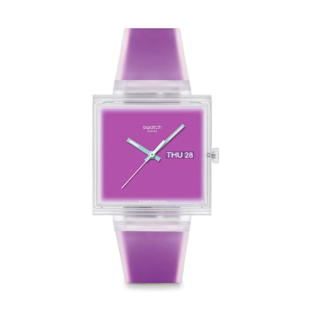 【SWATCH】WHAT IF...SEE THRU MAGENTA? 經典手錶/男錶/女錶/瑞士製造 SO38K705 (42mm)