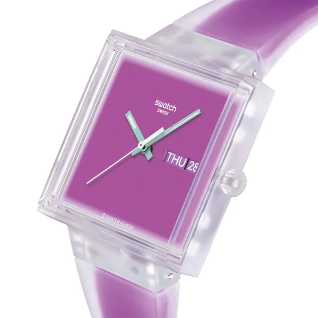 【SWATCH】WHAT IF...SEE THRU MAGENTA? 經典手錶/男錶/女錶/瑞士製造 SO38K705 (42mm)