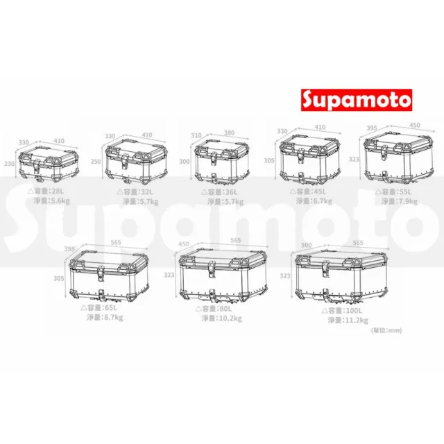 【Supamoto】45L—機車鋁合金尾箱(重機/通用/行李箱/鋁箱/後箱/摩托車/大羊/快拆/檔車/CT125/CB350)