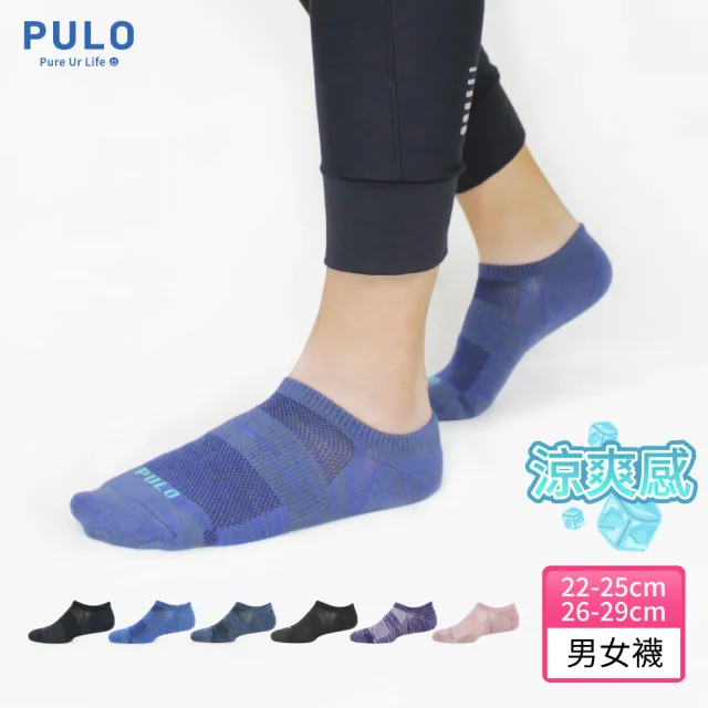 【PULO】穿立淨除臭瞬涼混色隱形襪(涼感襪/除臭襪/透氣襪/抑菌襪/隱形襪/運動襪/男女襪子/夏天襪子推薦)