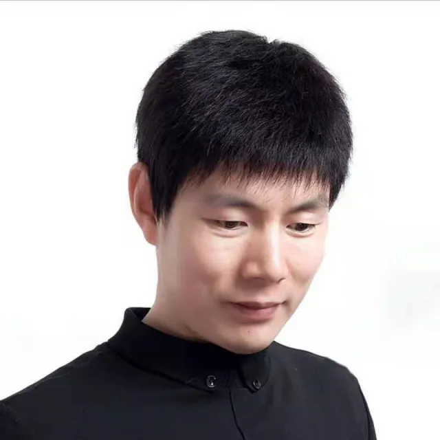 【巴黎精品】現貨限搶 男短假髮整頂真髮透氣假髮片輕量隱形增髮整頂假髮(中老年毛寸款自然逼真3款a1ej42)