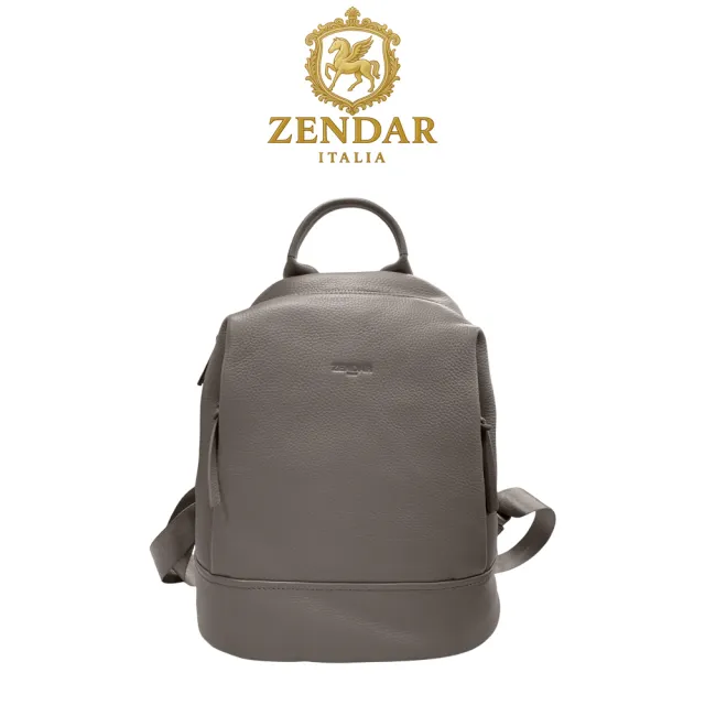 【ZENDAR】台灣總代理 頂級超柔軟小牛皮後背包 阿黛爾系列(灰色)