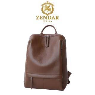 【ZENDAR】台灣總代理 頂級超柔軟小牛皮後背包 瑪雅系列(咖啡色)