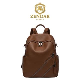 【ZENDAR】台灣總代理 頂級超柔軟小牛皮後背包 蕾娜系列 (咖啡色)