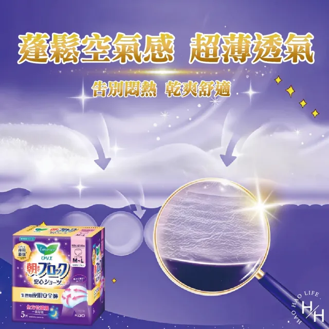 【Laurier 蕾妮亞】4包共20片 超吸收夜用褲型衛生棉(5片*4包/共20片)