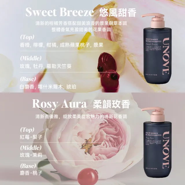 【UNOVE】柔諾伊 角蛋白柔順修護洗髮精 500ml (悠風甜香/柔韻玫香)