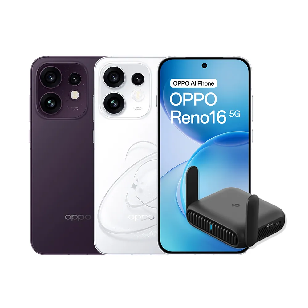 贈隨身迷你路由器【OPPO】官方直營 Reno16 6.32吋(12G/256G/高通7Gen4/5000萬畫素主鏡頭)