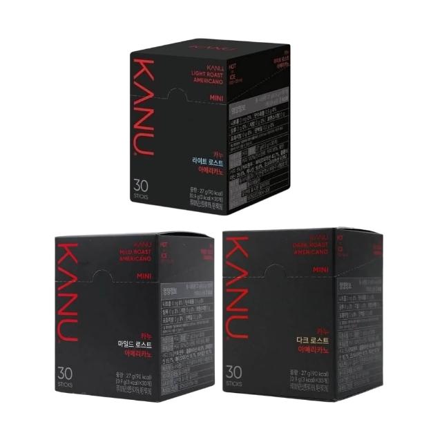 【Maxim】KANU 輕焙 中焙 深焙 美式黑咖啡 30入(0.9X30入)