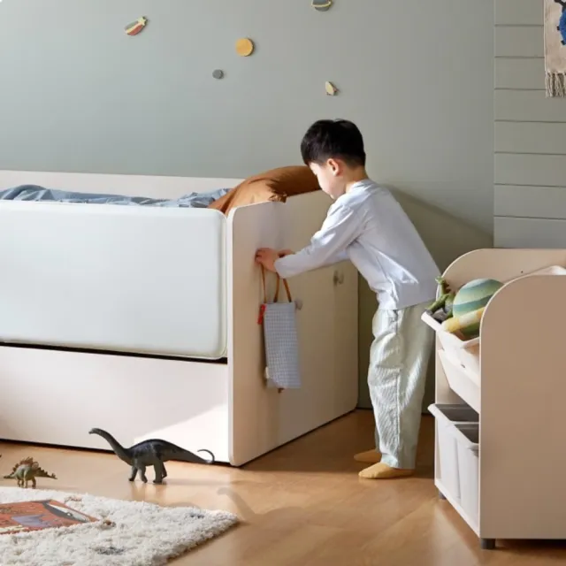 【iloom 怡倫家居】EDDI KIDS 滑動雙層單人加大床架 (床架 雙層床 雙人床架 兒童床架 子母床抽屜床)