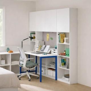 【iloom 怡倫家居】NEWT 1400型L型六層收納書桌含門片(書桌 桌子 電腦桌 工作桌 學習書桌 學生書桌)