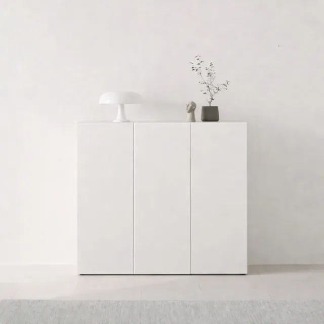 【iloom 怡倫家居】MONIS W 1200型三層收納櫃 基本型門板(書櫃 書架 櫃子 玄關櫃 收納櫃 置物櫃 三層櫃)