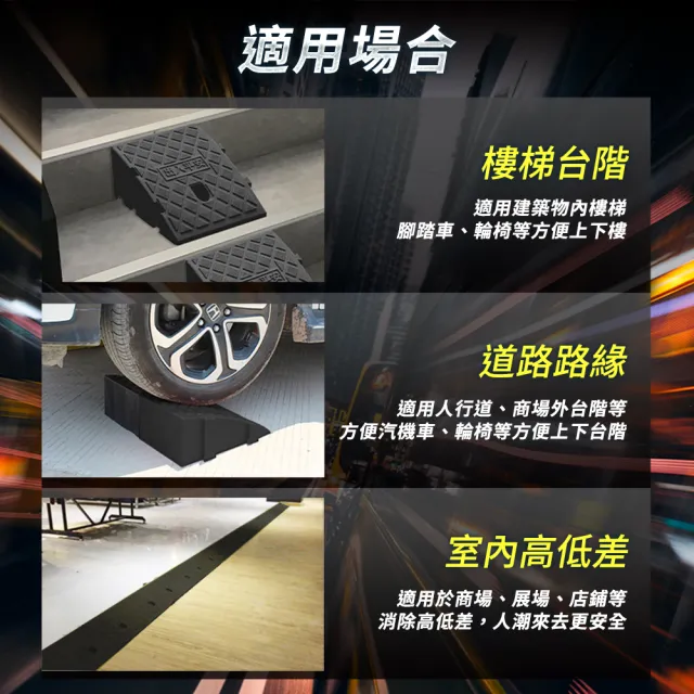 門檻斜坡 19公分 寵物斜坡 登高坡 三角墊 馬路牙子 可拼接 爬坡墊 台階墊 無障礙斜坡 3-HBA192545B