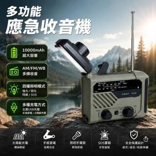 【RTAKO】多功能應急收音機 防災收音機 手搖發電 太陽能充電 可折疊檯燈 戶外應急照明 防災必備 XLN-290