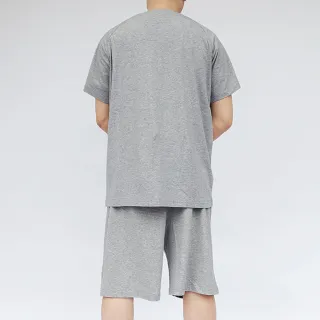 【B+ 大尺碼專家】(上衣+短褲) 護理服 男女適用 易穿脫 黏貼式 全開 夏季 棉 套裝 (A020202)