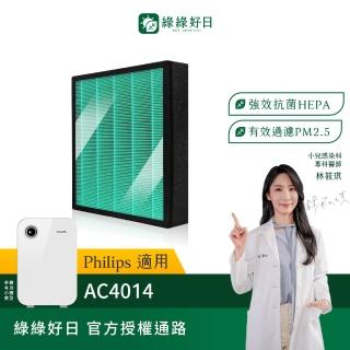【綠綠好日】適用 Philips 飛利浦 AC4014 AC4014/80 空氣清淨機 HEPA抗菌濾網+活性碳(濾芯 活性碳除臭)