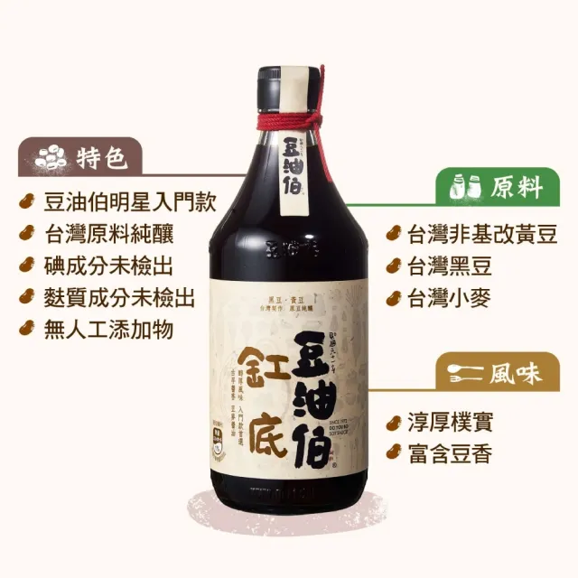 【豆油伯】雙11限定 ★缸底醬油500ml-12入/箱
