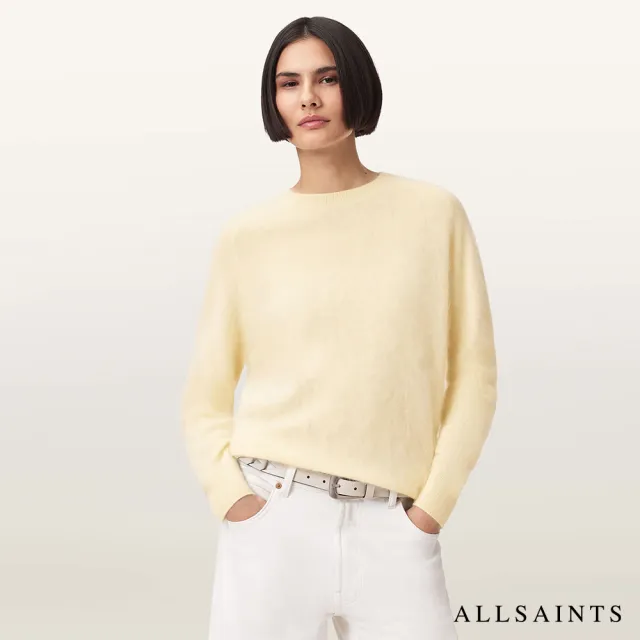 【ALLSAINTS】REBEL 喀什米爾寬鬆羊毛上衣-黃 W027KE(舒適版型)
