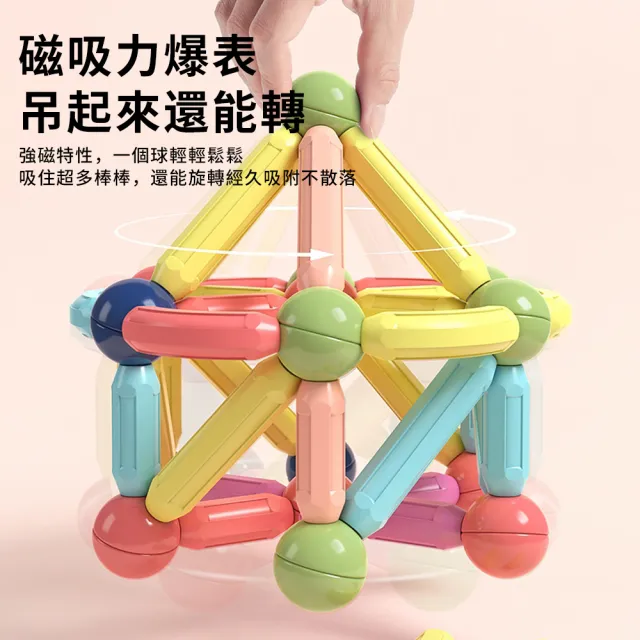 LECHAO 益智磁力棒積木 117件套 百變拼裝磁力積木 幼兒空間思維訓練 早教益智玩具 兒童禮物