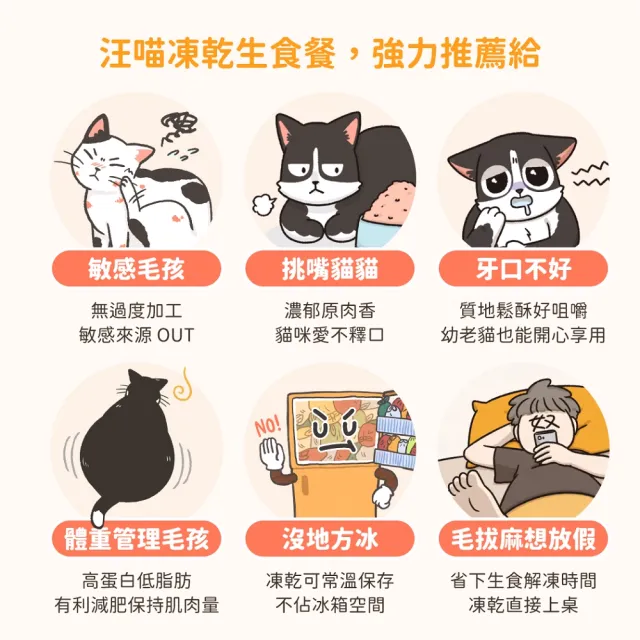 【汪喵星球】天然低敏凍乾主食餐500g ( 條狀 鬆狀 貓咪凍乾 常溫保存)