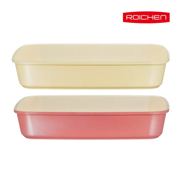 【Roichen】韓國製 29cm方型煎烤鍋+可拆把手(IH爐 全火源適用 露營 輕量鍋陶瓷塗層不沾鍋)