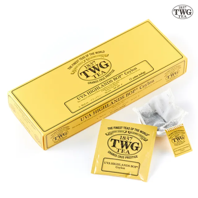 【TWG Tea】手工純棉茶包 烏瓦高地 15包/盒(Uva Highland-Ceylon BOP;紅茶)