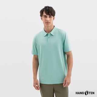 【Hang Ten】Hang Ten- AeroKnit空氣針織吸濕快乾短袖POLO衫-男(淺綠花紗)