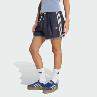 【adidas 愛迪達】RESORT S 運動短褲(KX0747 女款ORIGINALS度假風單寧短褲)