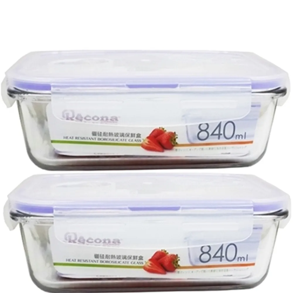 【Recona】耐熱長型玻璃840MLX2 贈保溫袋x1保鮮盒/便當盒(3入隨機) - momo購物網 - 好評推薦 -2026年7月
