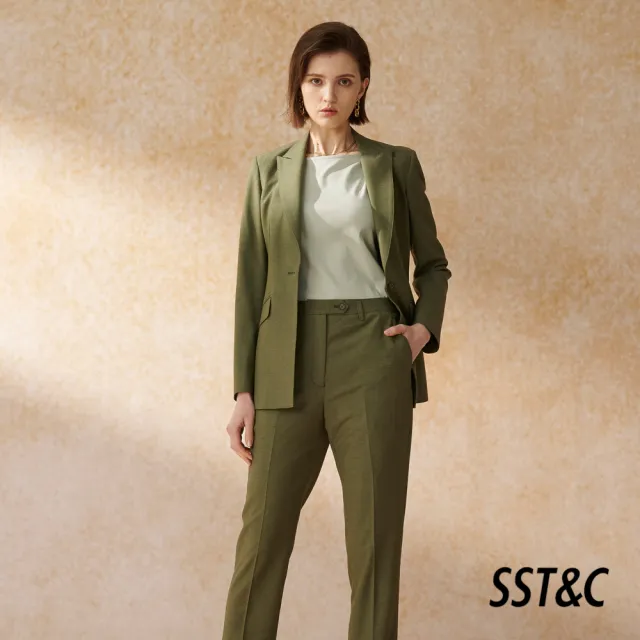 【SST&C】女裝 青瓷綠船型領短袖T恤8762405002(換季55折)