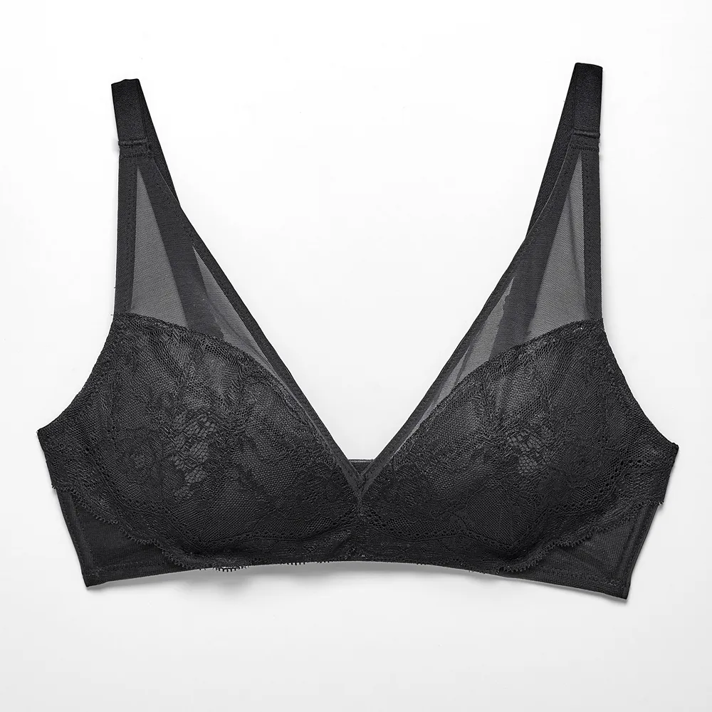 【Wacoal 華歌爾】Wire Free 無鋼圈減壓Bra B:M-3L罩杯內衣 NBB214BL(慕尼黑)