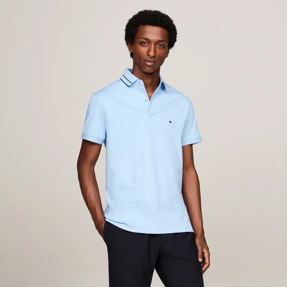 【TOMMY HILFIGER】官方旗艦館 Monotype 雙面針織標誌 Polo 衫_藍色