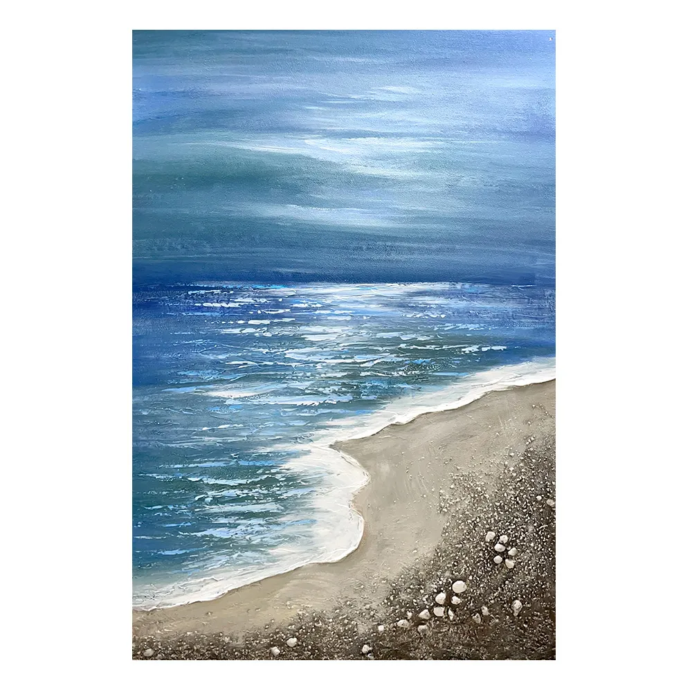 【御畫房】海天一線 手繪抽象油畫60x90cm無框掛畫(6090-505)
