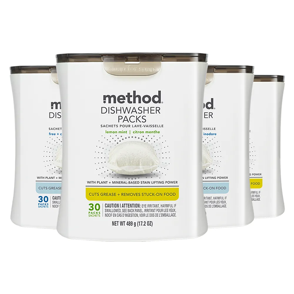 【method 美則】潔淨三效聰明洗碗球30顆x4 洗碗錠 洗碗粉 洗碗機專用