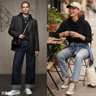 【CANADA GOOSE】CANADA GOOSE 純棉Muskoka系列落肩連帽長袖T恤(女款/黑)