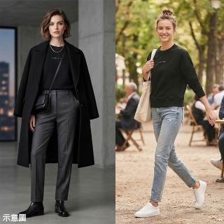【CANADA GOOSE】CANADA GOOSE 純棉Muskoka系列圓領長袖落肩T恤(女款/黑)