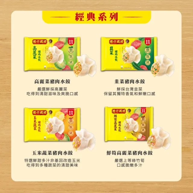 【灣仔碼頭】水餃任選5包組★mo獨家!(熱賣口味 剝皮辣椒雞肉)