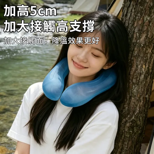 【SUNY】U型冷熱兩用注水敷袋 掛脖冰涼頸圈 注水冰敷枕 熱水袋 冰敷袋 涼感環 冰涼圈 涼感頸圈