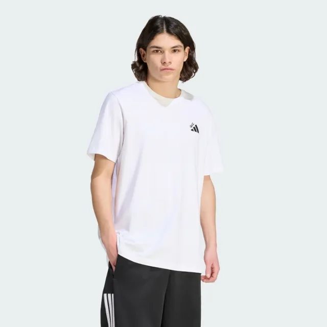 【adidas 愛迪達】短袖上衣 男 寬鬆版型 亞規 M SUSHI T 白 KS5077(其他規格)