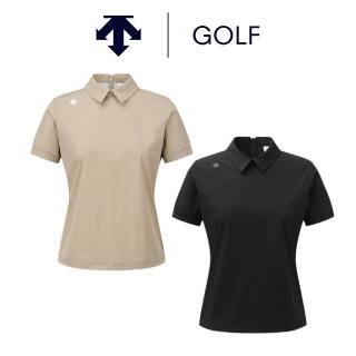【DESCENTE】GOLF 迪桑特 MILLION DOT 女款 高爾夫翻領上衣 短袖POLO衫 短袖上衣 運動上衣 (兩色任選)