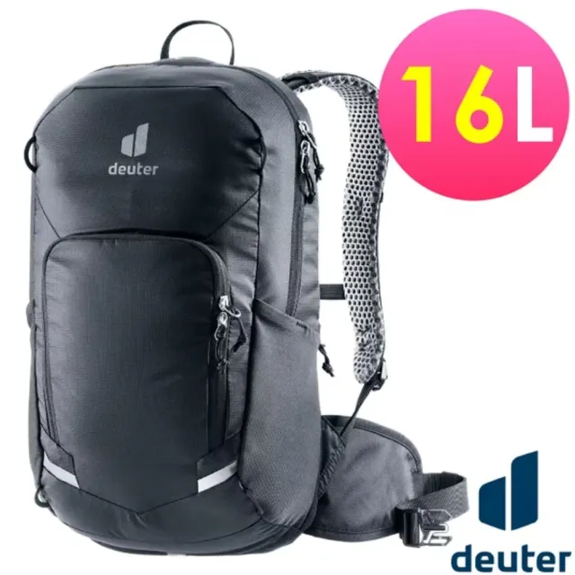 【deuter】輕量化 Bike I 減震透氣自行車背包16L (含雨罩/可容3L水袋)/ 3202025 黑