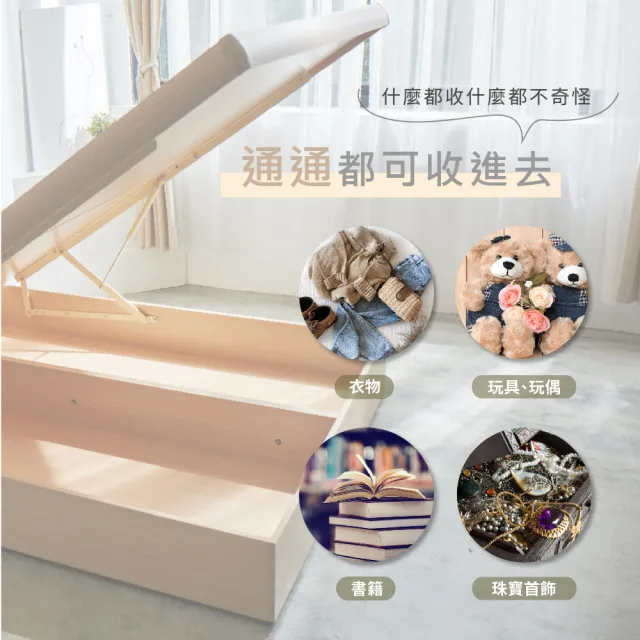 【藤原傢俬】雙USB附插座/燈二件式掀床組雙人5尺(床頭+掀床架)