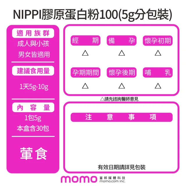 【NIPPI】100%純膠原蛋白胜肽隨身包1盒 5gX30包(世界第一膠原蛋白 台灣總代理原廠出貨)