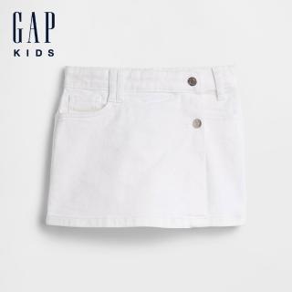 【GAP】兒童牛仔褲裙-新款米白(886390)