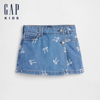 【GAP】兒童牛仔褲裙-蝴蝶結(886390)